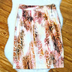 New Calvin Klein Pink Snake Skin Print Skirt - Steve Irwin x Barbie Fabulous